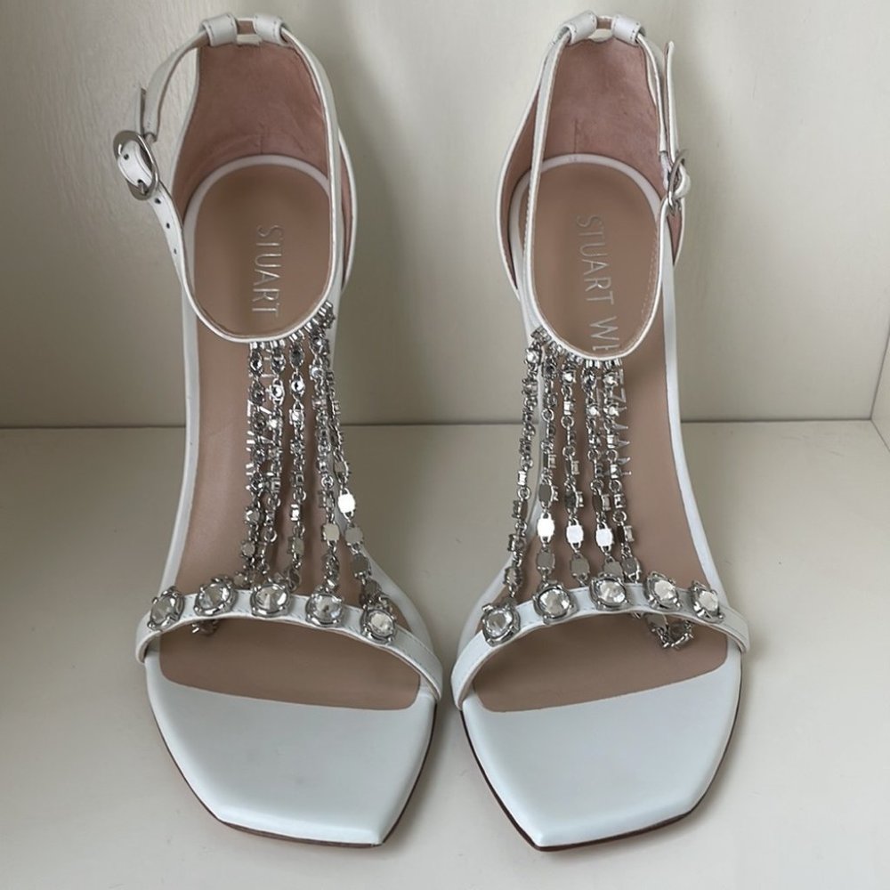 Stuart Weitzman Stardust 100 High Heel Rhinestone Sandal - Picture 8 of 12